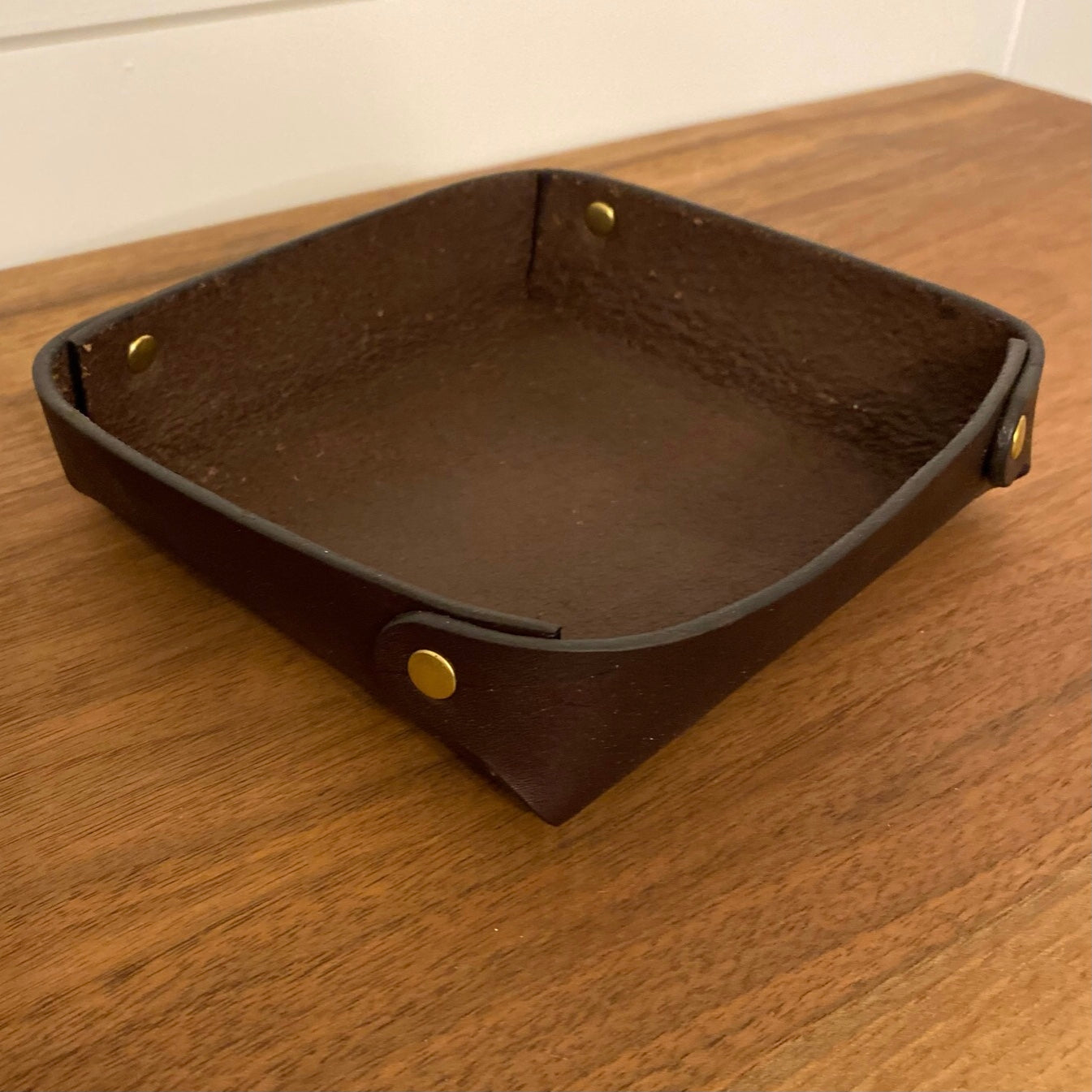 Brown Leather Valet Tray