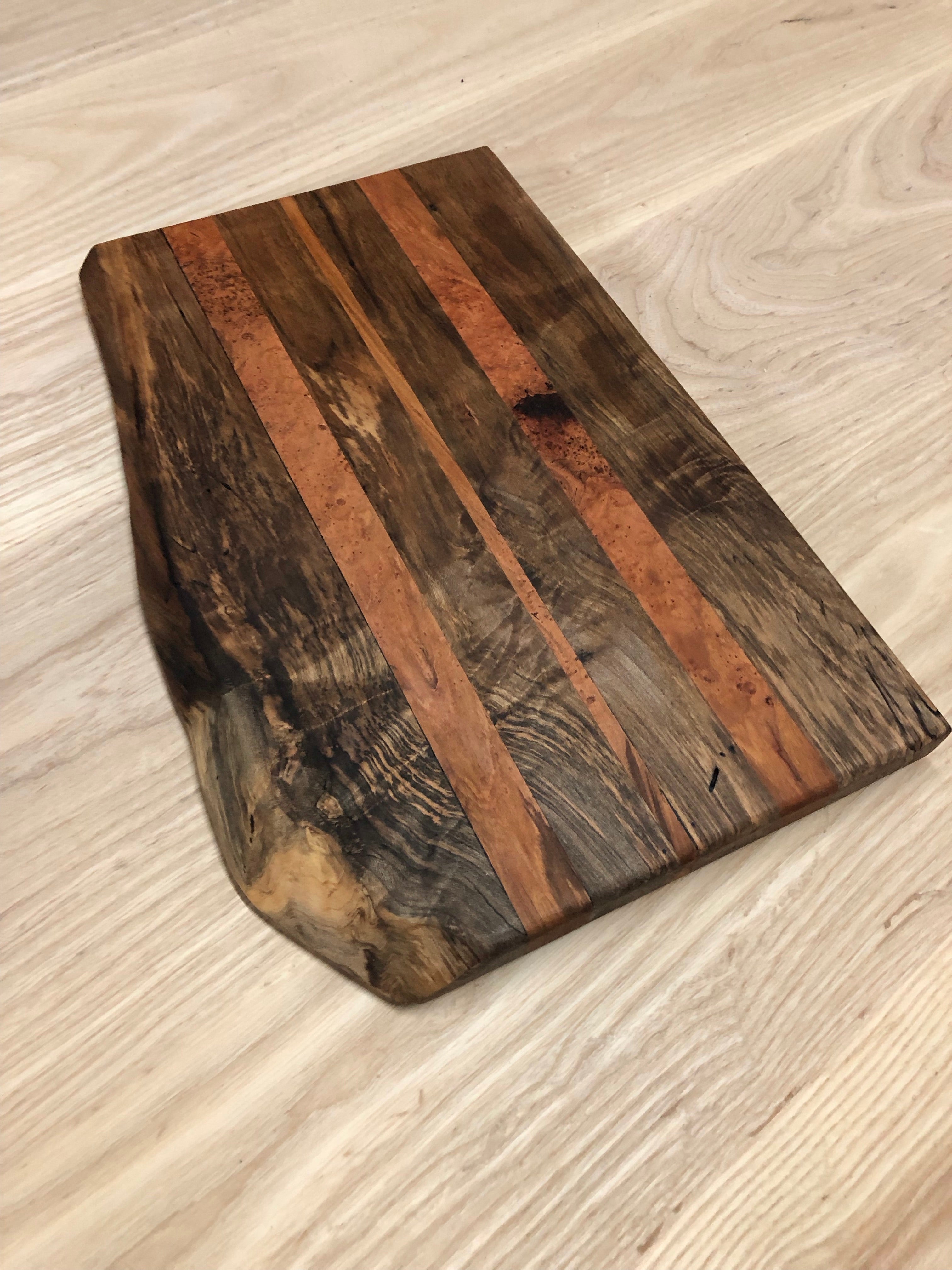 Hand Crafted Serving Board- Charcuterie Board- Natural Wood Server- Spalted  Maple- Burl- Cutting Board by Kentucky LiveEdge